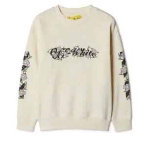 $290 Off White Kids Girls Flowers Cream Crewneck Sweatshirt Size 6 NWOT
